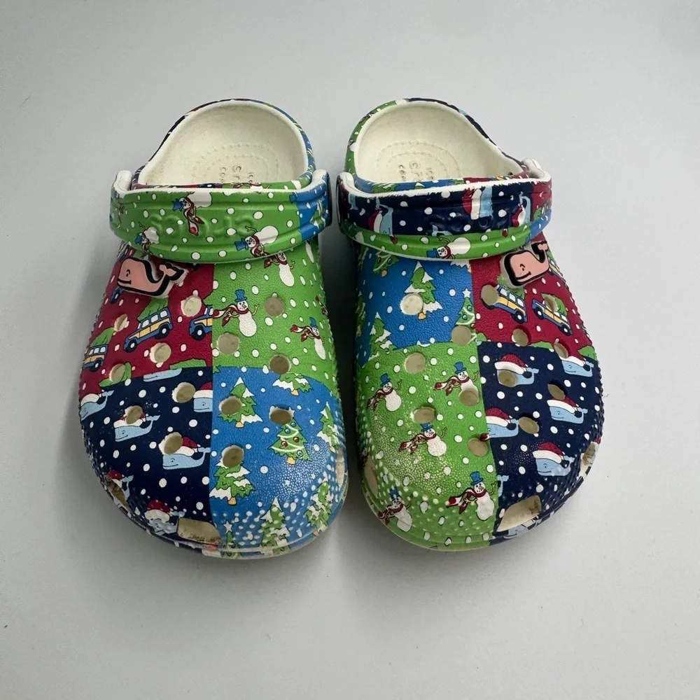 CROCS Toddler Boy Girl Size 11 Classic Vineyard Vines Holiday Clogs Water Shoes - Picture 2 of 8